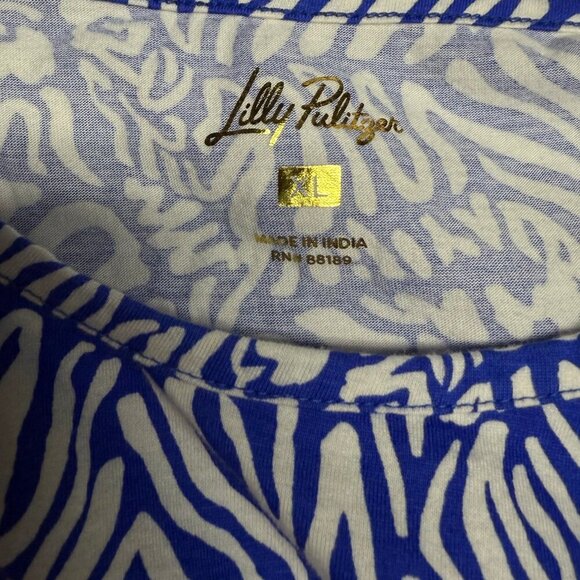 Lilly Pulitzer Rosen T-Shirt Dress Martinique Blue Zee Bebe, Size XL, EUC!!!! - Picture 6 of 11